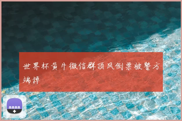 世界杯黄牛微信群顶风倒票被警方端掉