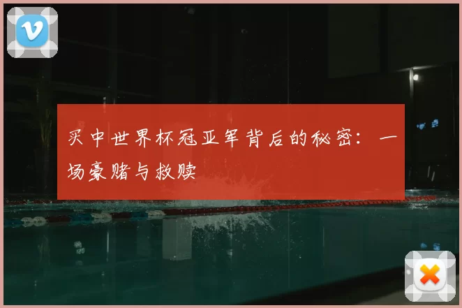 买中世界杯冠亚军背后的秘密：一场豪赌与救赎